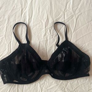 Black Sheer Lace Underwire Bra - Women Intimates